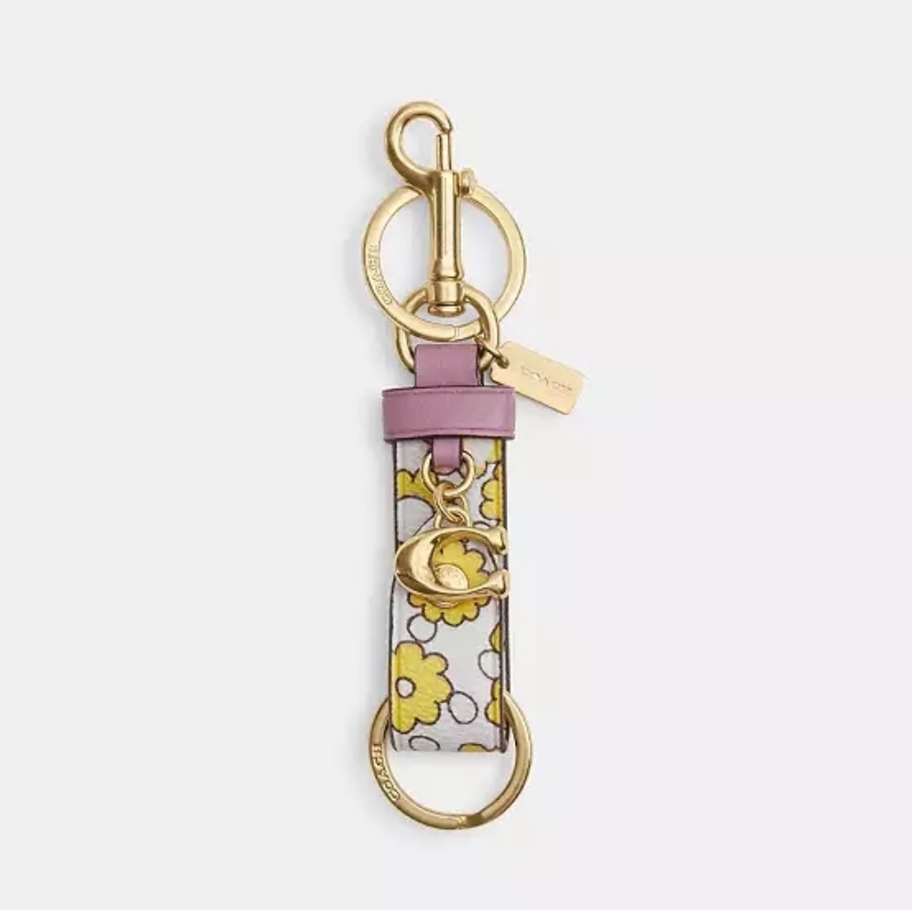 *NWT* COACH Floral Trigger Snap Bag Charm